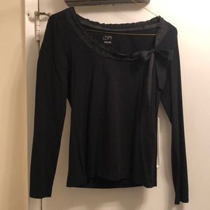 Long-Sleeve Shirt with Satin Bow